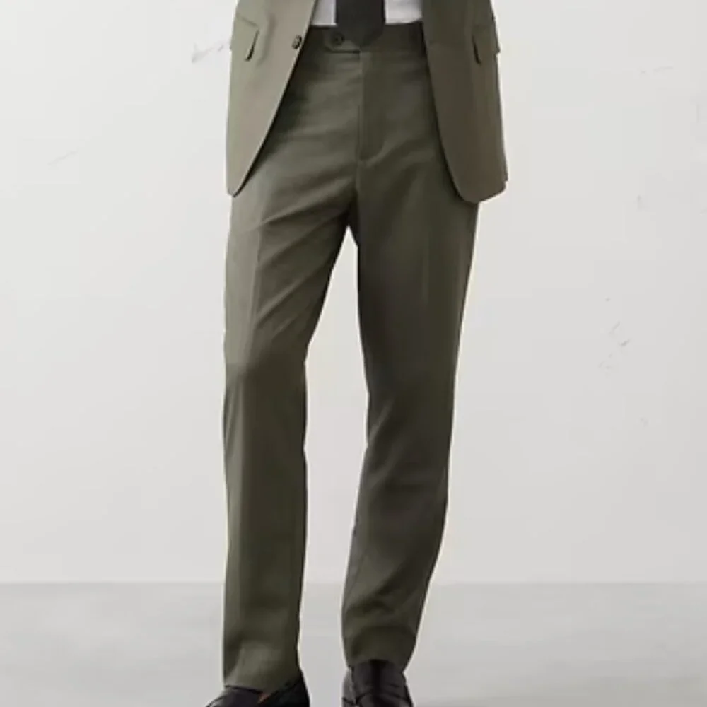 Banana‎ Republic Tailored-Fit Sharkskin Sage Green Suit Trouser, 31Wx30L, EUC